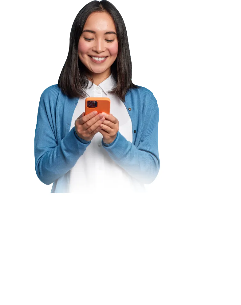 Lady merchant monitoring reviews and ratings on her mobile