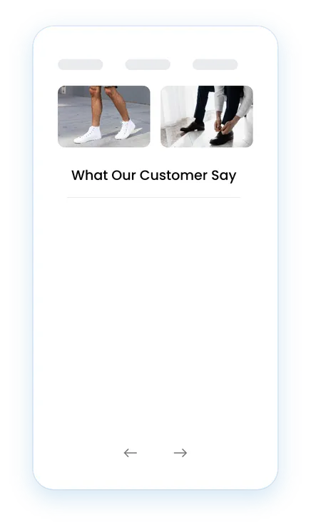 Mobile snap shot of a shoe store's product page