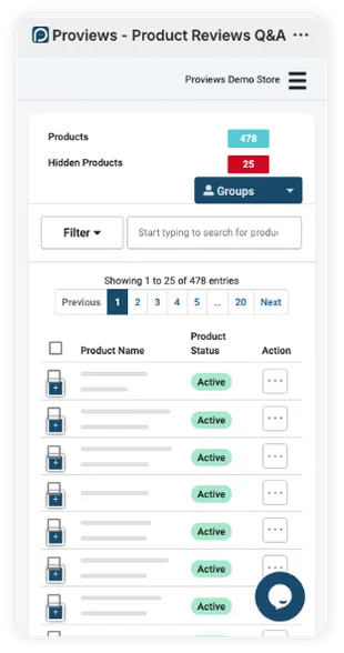 Coupons management dashboard - Proviews App