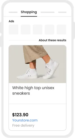 Screen shot of Google free listings interface on mobile 