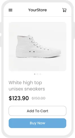 An ad of sneakers in mobile 