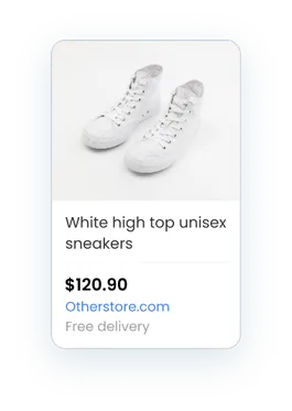 Shopping ad of sneakers without discounted price