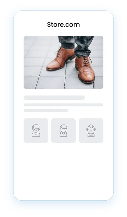 Shoes store interface mobile view