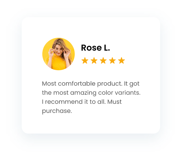 A written review submitted along with product ratings