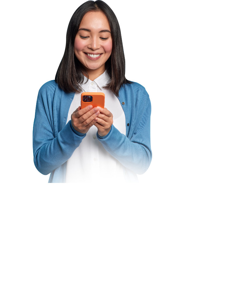 Lady merchant monitoring reviews and ratings on her mobile