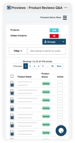 Coupons management dashboard - Proviews App