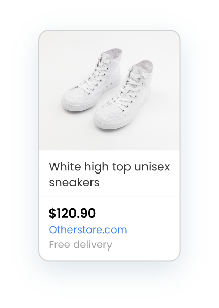 Shopping ad of sneakers without discounted price