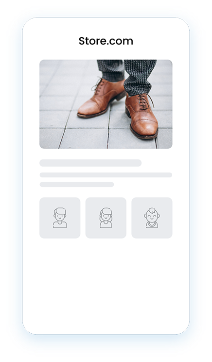 Shoes store interface mobile view